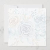 Beige blue Elegant Floral Wedding Save The Date (Rückseite)