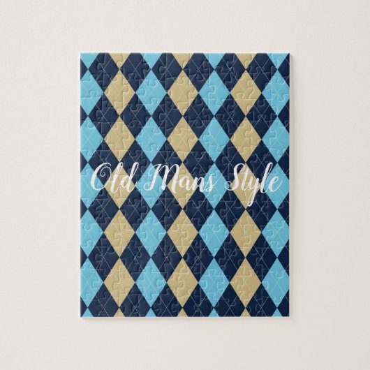 Beige Blue Kariert Jigsaw Puzzle Daisy (Vertikal)