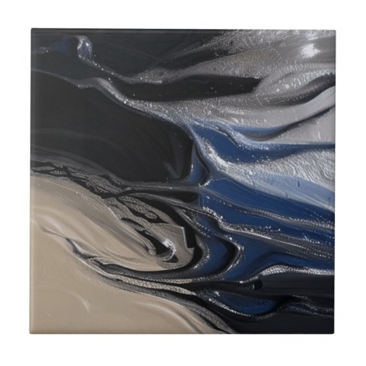 Beige Blue Relief Stones Keramik Tile Fliese (Vorderseite)