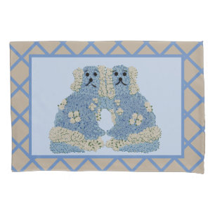 Beige Blue Staffordshire Dogs Ginger Jars Kissenbezug