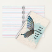 Beige Blue Vintag Butterfly Spiral Notebook Notizblock (Innen)