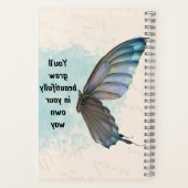Beige Blue Vintag Butterfly Spiral Notebook Notizblock (Rückseite)