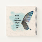 Beige Blue Vintag Butterfly Spiral Notebook Notizblock (Rückseite)