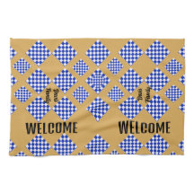 Beige Blue White Checked