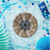 Beige Blue Yarn Foto Knitting Party Crochet Pappteller (Party)