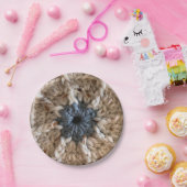 Beige Blue Yarn Foto Knitting Party Crochet Pappteller (Party)