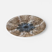 Beige Blue Yarn Foto Knitting Party Crochet Pappteller (Schrägansicht)