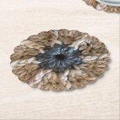 Beige Blue Yarn Foto Knitting Party Crochet Untersetzer (angewinkelt)