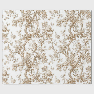 Beige blühender Baum Toile-Geschenkpapier Geschenkpapier