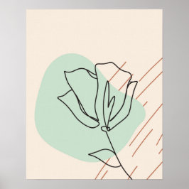 Beige Blume aus einer Reihe Abstrakte Blumendruckk Poster