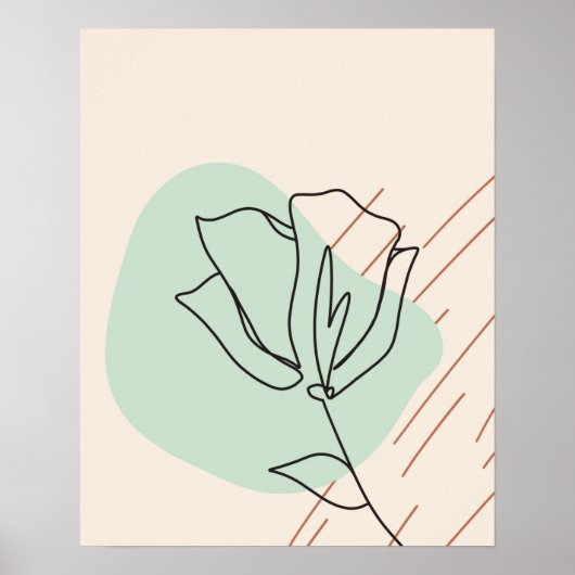 Beige Blume aus einer Reihe Abstrakte Blumendruckk Poster (Vorne)