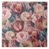 Beige Blume Fliese (Vorderseite)