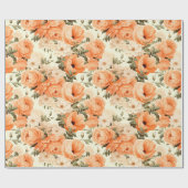 Beige Blume Geschenkpapier (Flach)