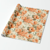 Beige Blume Geschenkpapier (Ungerollt)