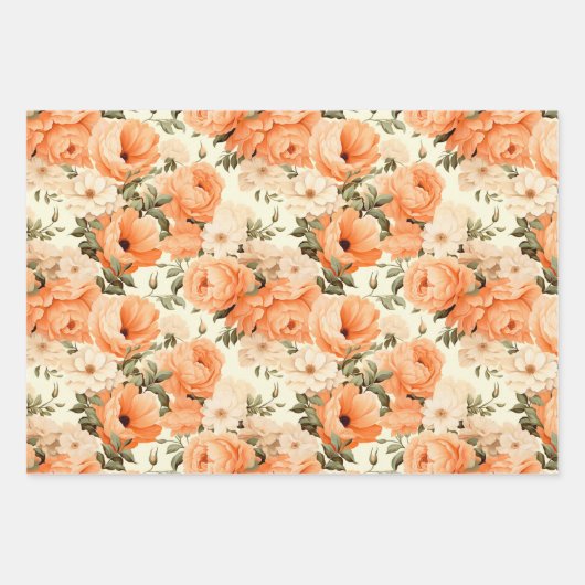 Beige Blume Geschenkpapier Set (Vorderseite 2)