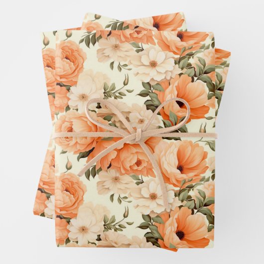 Beige Blume Geschenkpapier Set (Beispiel)