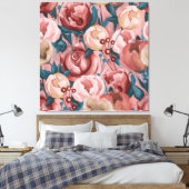 Beige Blume Leinwanddruck (Insitu (Schlafzimmer))