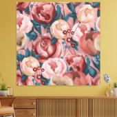 Beige Blume Leinwanddruck (Insitu (Wohnzimmer))