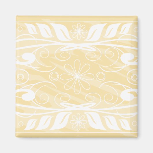 beige Blume Magnet (Vorne)
