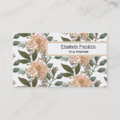 Beige Blume Muster Business Card Visitenkarte (Vorderseite)