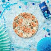 Beige Blume Pappteller (Party)