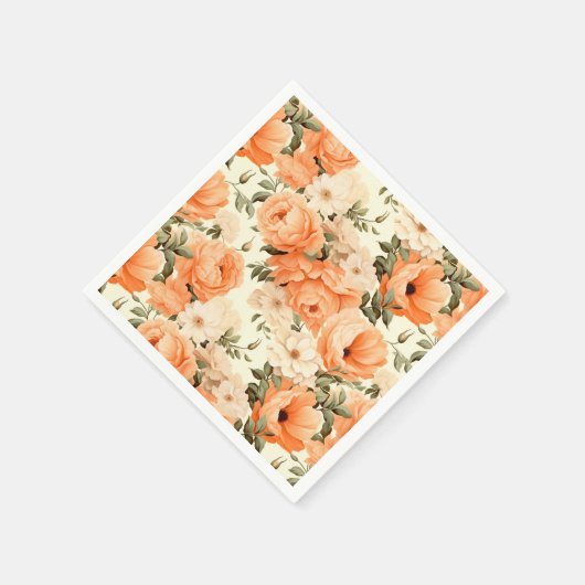 Beige Blume Serviette (Ecke)