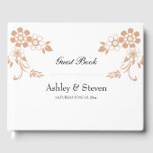 Beige Blume Wedding Gästebuch (Vorderseite)