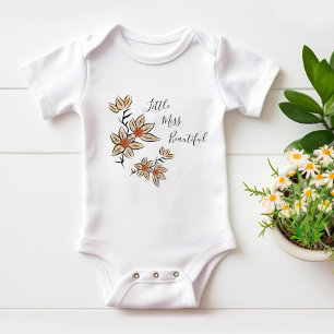 Beige Blumen Baby Strampler