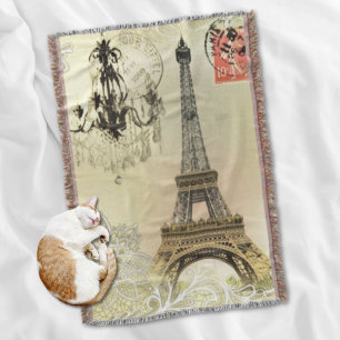 beige Blumen-Luster Paris Eiffelturm Decke