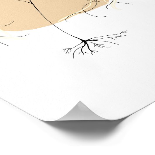 Beige-Blumenbrett Poster (Ecke)