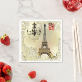 Beige, blumengeschmückte Kronleuchter, eiffener Tu Serviette (Beispiel)