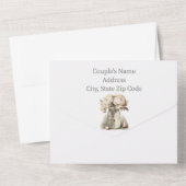 Beige Blumenmason in einer Hochzeitsfeier All In One Einladung (Rückseite)