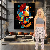 Beige Blumenmuster mit benutzerdefiniertem Text un Capri Leggings