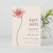 Beige Blumenwiese Save The Date (Stehend Vorderseite)