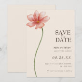 Beige Blumenwiese Save The Date (Vorne/Hinten)