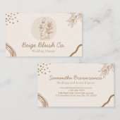 Beige Blush Beauty Couple Hochzeitsplaner Visitenkarte (Vorne/Hinten)