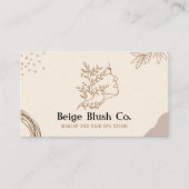 Beige Blush Beauty Feminine Boutique Makeup Visitenkarte (Vorderseite)