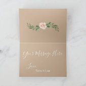 Beige Blush Bloral Elegante Romantische Vegetation Dankeskarte (Innenseite)