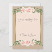 Beige Blush Blumenschrift Romantisches Elegant Dankeskarte (Rückseite)