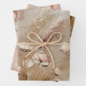 Beige Blush Boho Floral Geschenkpapier Set (Beispiel)