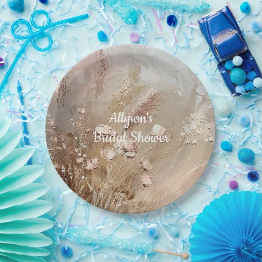 Beige Blush Boho Floral Pappteller (Party)