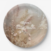 Beige Blush Boho Floral Pappteller (Vorderseite)