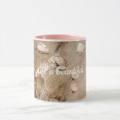 Beige Blush Boho Floral Tasse (Zentrum)
