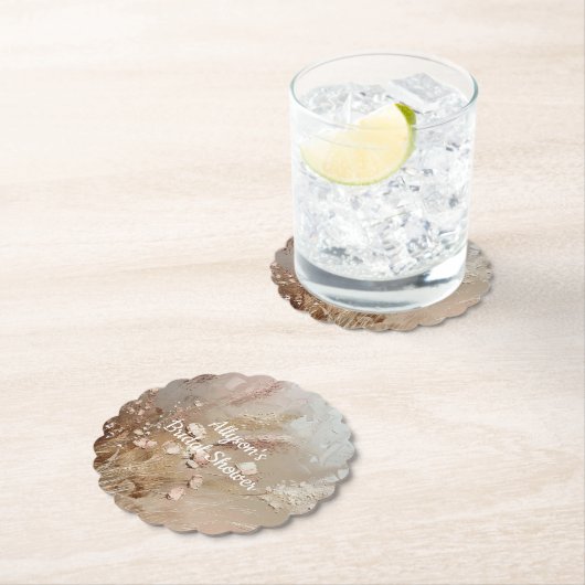 Beige Blush Boho Floral Untersetzer (Vor Ort)