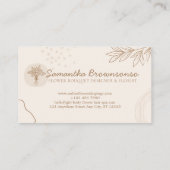 Beige Blush Calligraphy Wedding Blume Bouquet Visitenkarte (Rückseite)