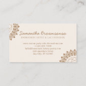 Beige Blush Diamond Logo Stickerei Lace Nähen Visitenkarte (Rückseite)