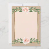 Beige Blush Floral Elegantes Script Gold Hochzeit Save The Date (Rückseite)