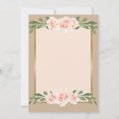 Beige Blush Floral Romantische Elegante Moderne Ho Einladung (Rückseite)