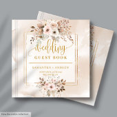 Beige Blush Gold Boho Hochzeit im Herbst Guest Boo Gästebuch