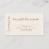 Beige Blush hausgemachte Backkocher Visitenkarte (Rückseite)